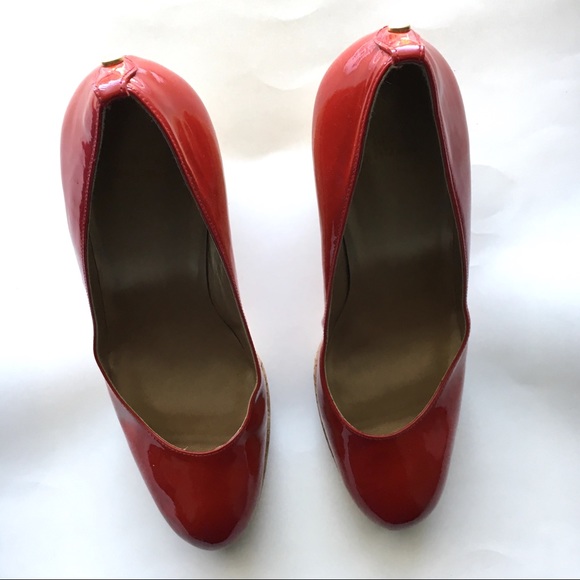 Staurt Weitzman corkswoon red patent wedge shoes - Picture 3 of 8